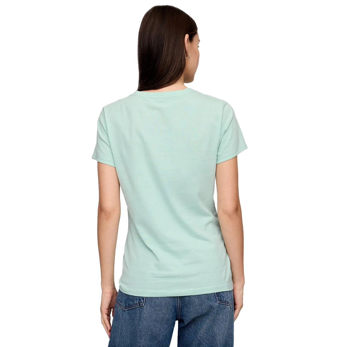V-Ss Logo Classic Kadın Mavi Günlük Stil T-Shirt 729555013