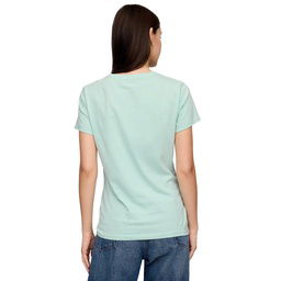 V-Ss Logo Classic Kadın Mavi Günlük Stil T-Shirt 729555013