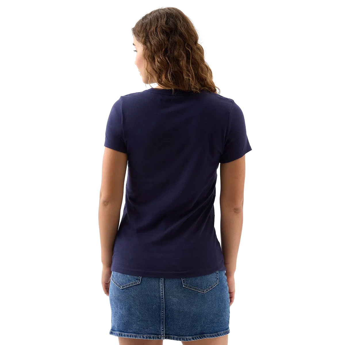 V-Ss Logo Classic Kadın Mavi Günlük Stil T-Shirt 729555000