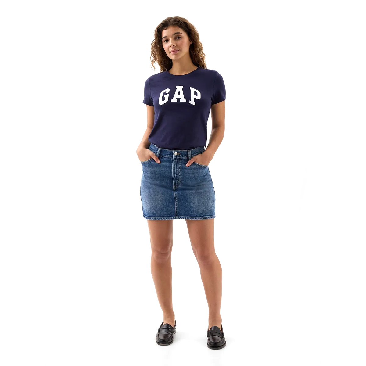 V-Ss Logo Classic Kadın Mavi Günlük Stil T-Shirt 729555000