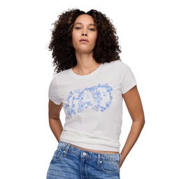V-Ss Logo Classic Kadın Bej Günlük Stil T-Shirt 729555003