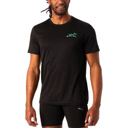 Graphics Erkek Siyah Koşu T-Shirt 52656401