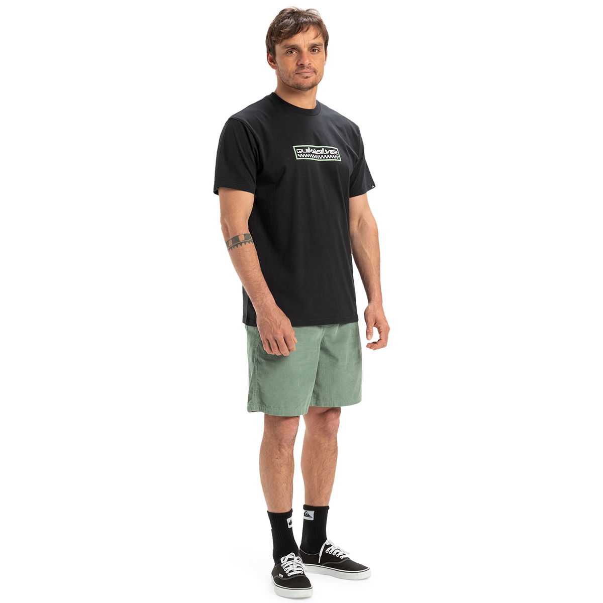 Ev Sun Dagger Erkek Siyah Günlük Stil T-Shirt EQYZT08043-KVJ0