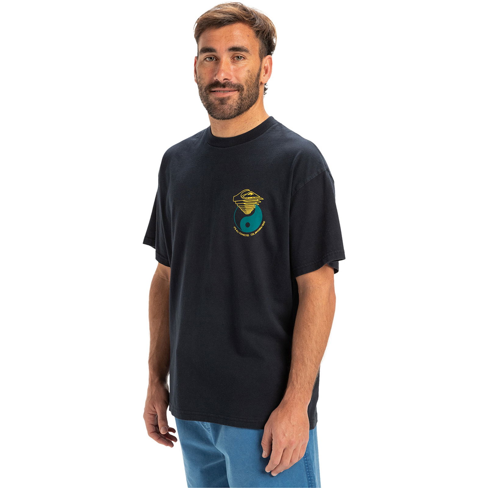 Hw Hypnotic Wave Erkek Siyah Günlük Stil T-Shirt EQYZT08033-KVJ0