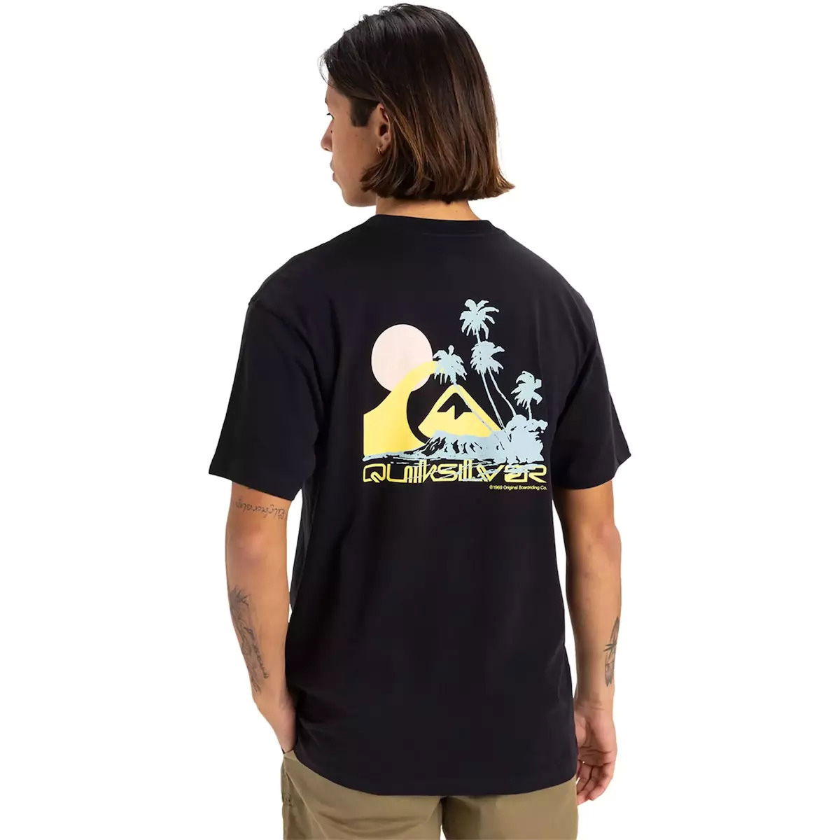 Palm Lines Ss Erkek Siyah Günlük Stil T-Shirt EQYZT08057-KVJ0