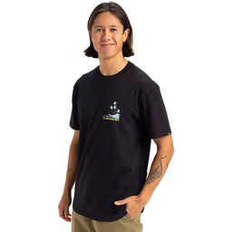 Palm Lines Ss Erkek Siyah Günlük Stil T-Shirt EQYZT08057-KVJ0