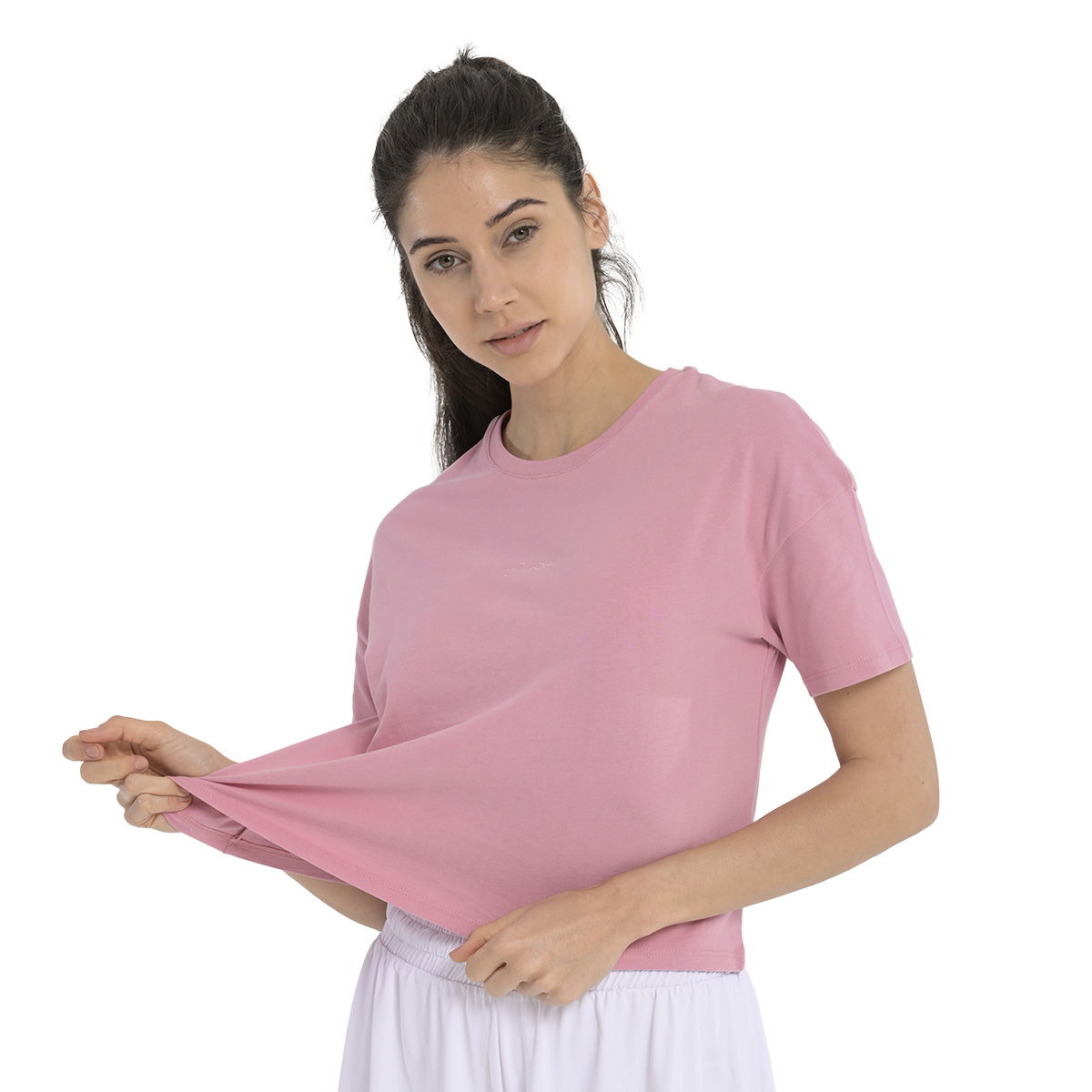 Ube Kadın Pembe Günlük Stil T-Shirt 25YK015-PMBE