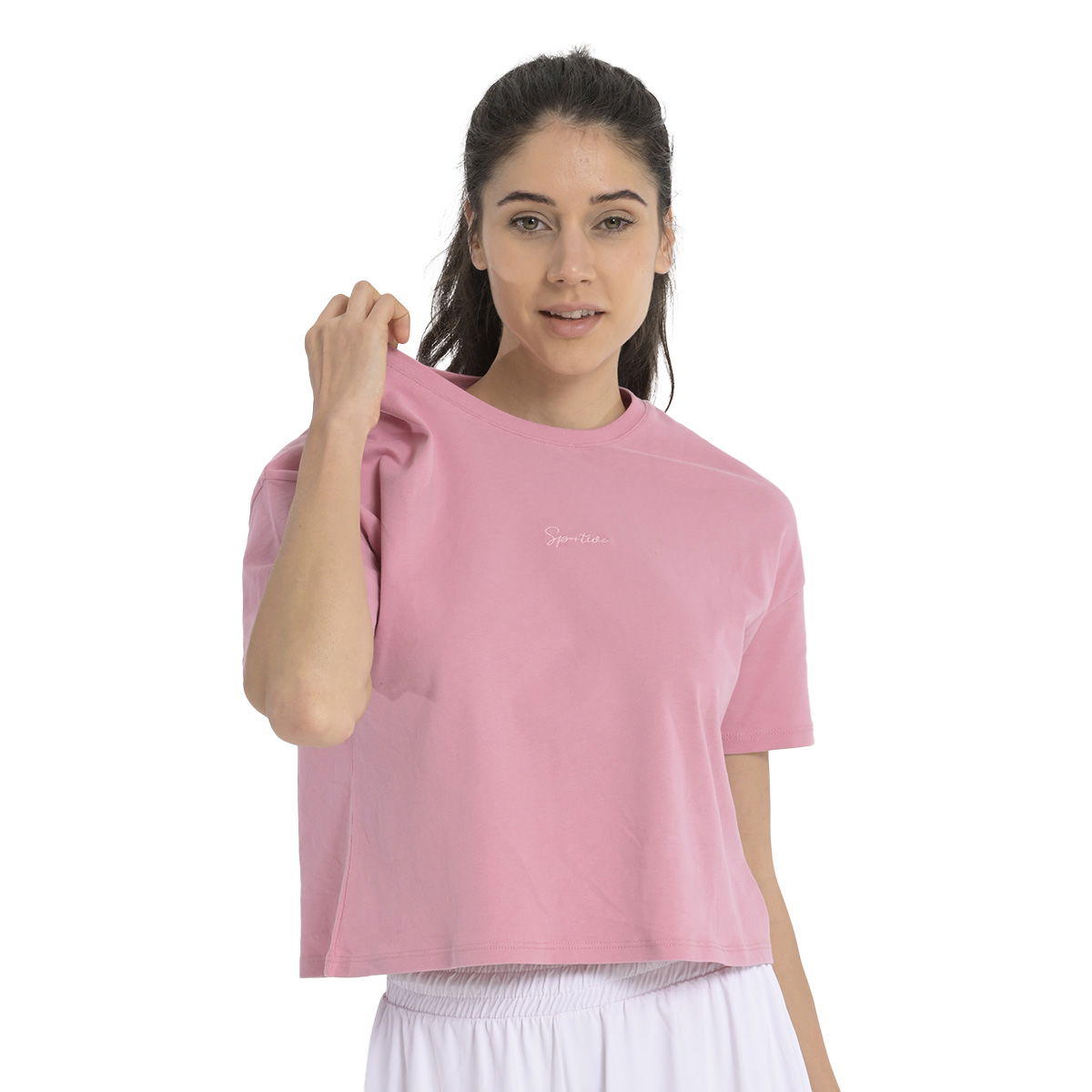 Ube Kadın Pembe Günlük Stil T-Shirt 25YK015-PMBE