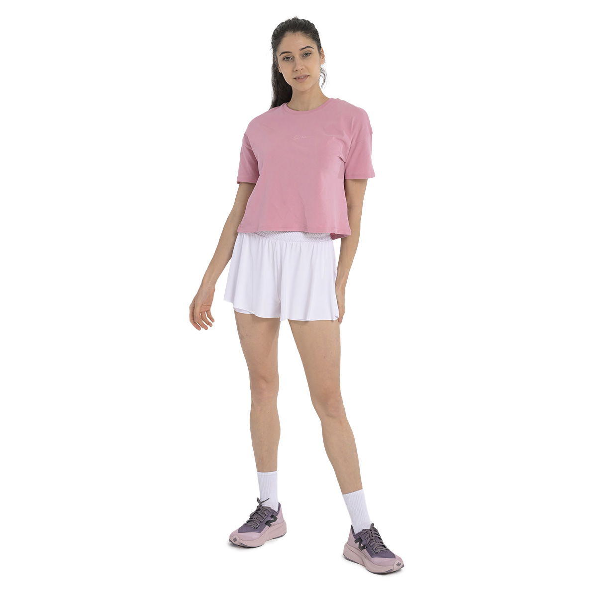Ube Kadın Pembe Günlük Stil T-Shirt 25YK015-PMBE