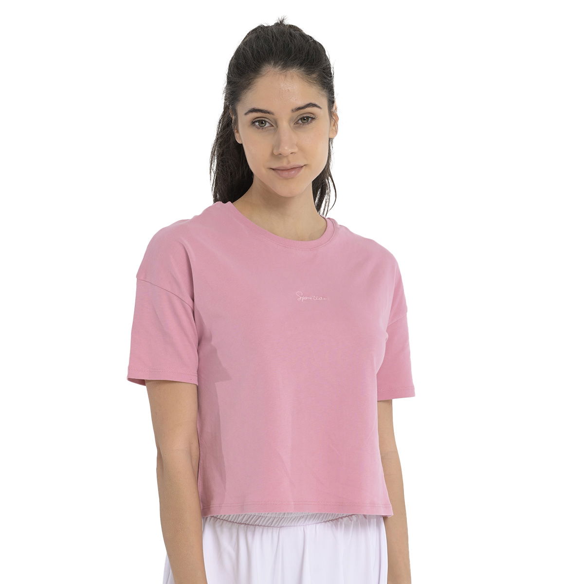 Ube Kadın Pembe Günlük Stil T-Shirt 25YK015-PMBE