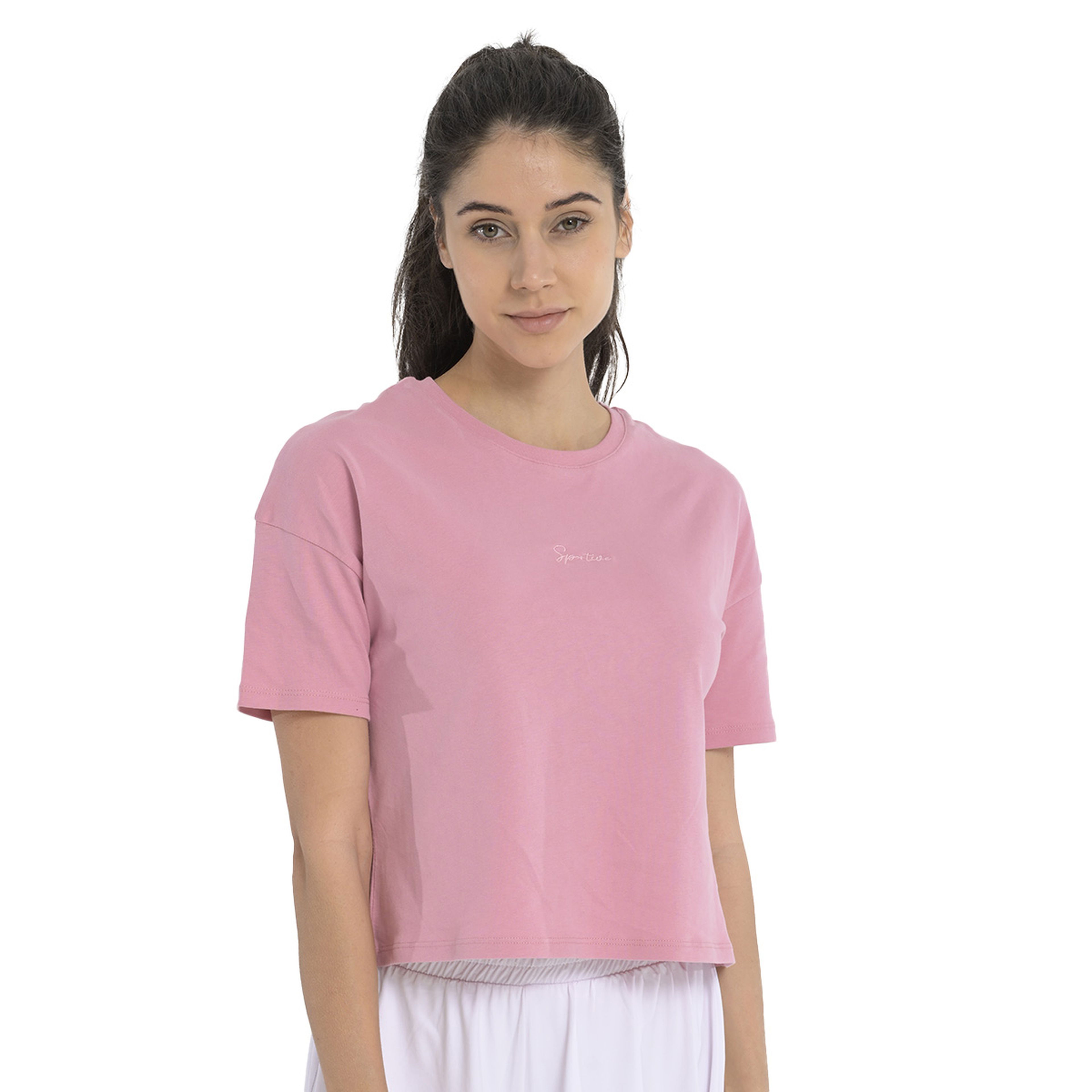 Ube Kadın Pembe Günlük Stil T-Shirt 25YK015-PMBE