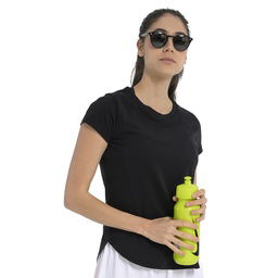 Sendai Kadın Siyah Günlük Stil T-Shirt 25YK013-SYH