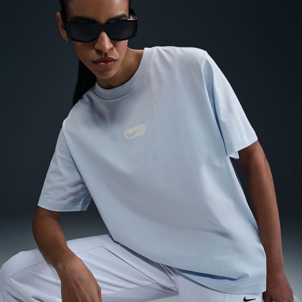 Club Kadın Mavi Günlük Stil T-Shirt HQ1698-423
