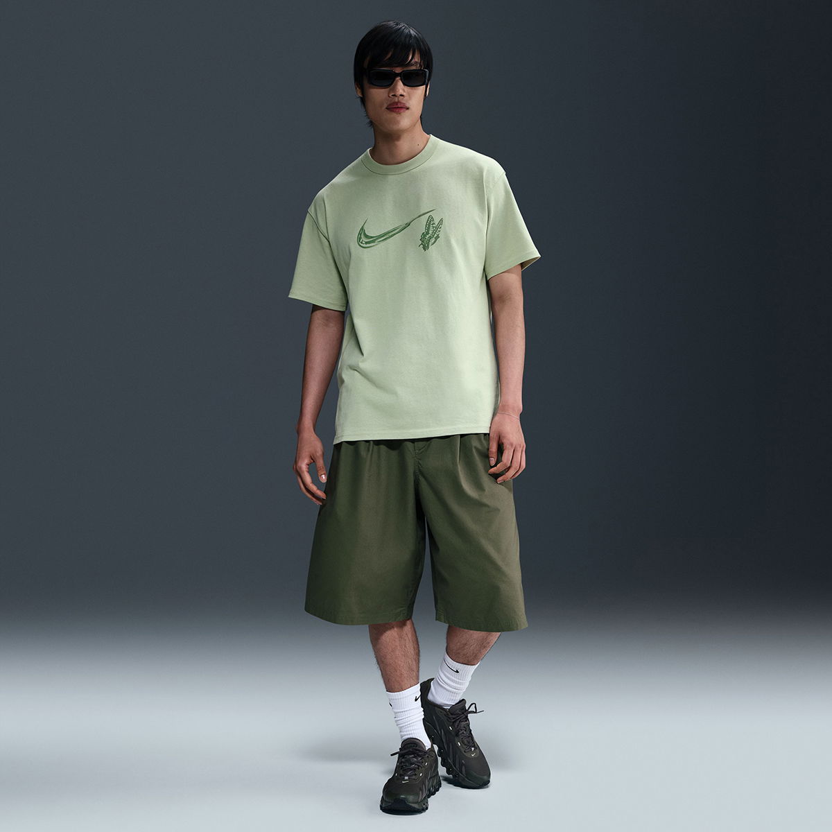 M90 Erkek Yeşil Günlük Stil T-Shirt HJ0782-371