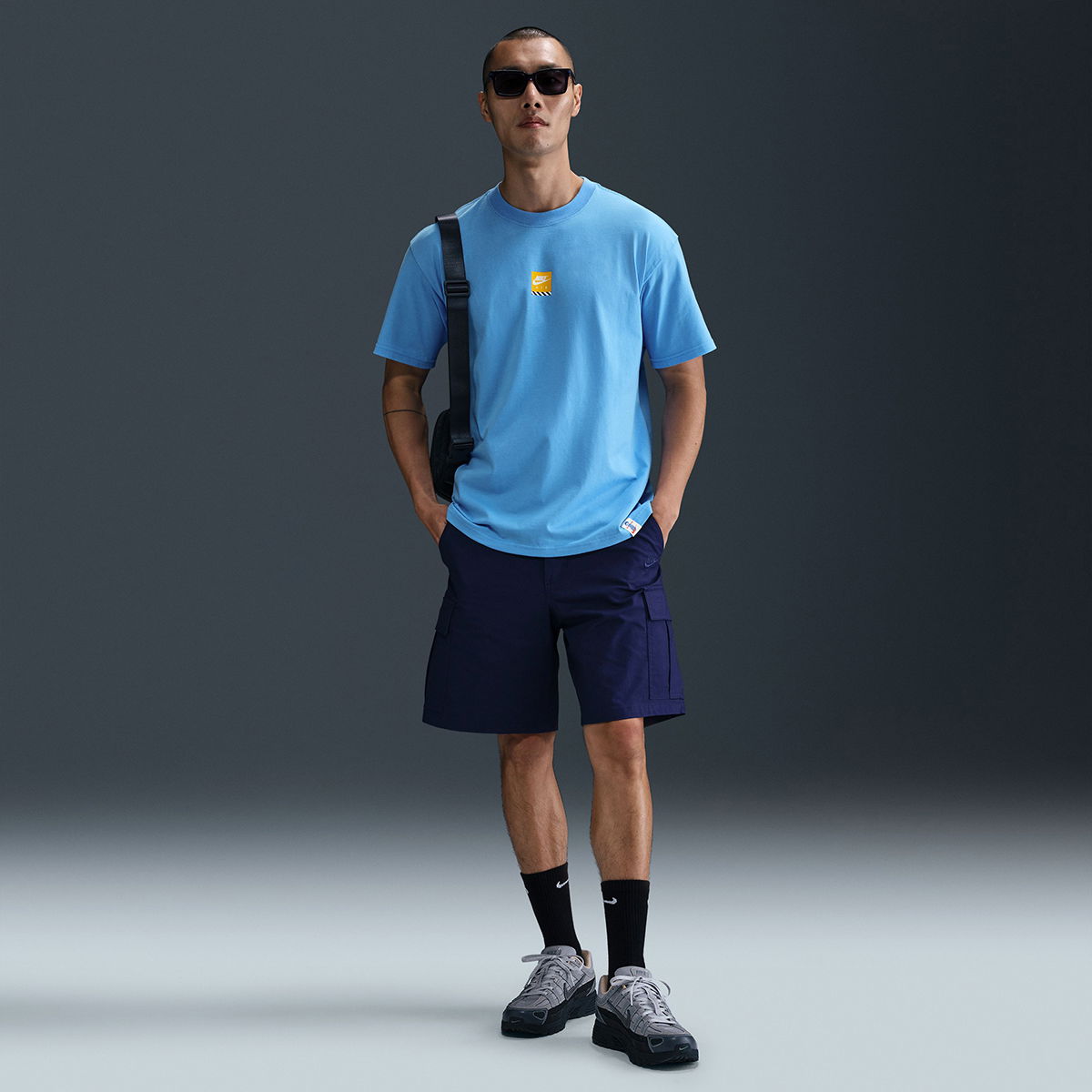 M90 Erkek Mavi Günlük Stil T-Shirt HJ0768-412