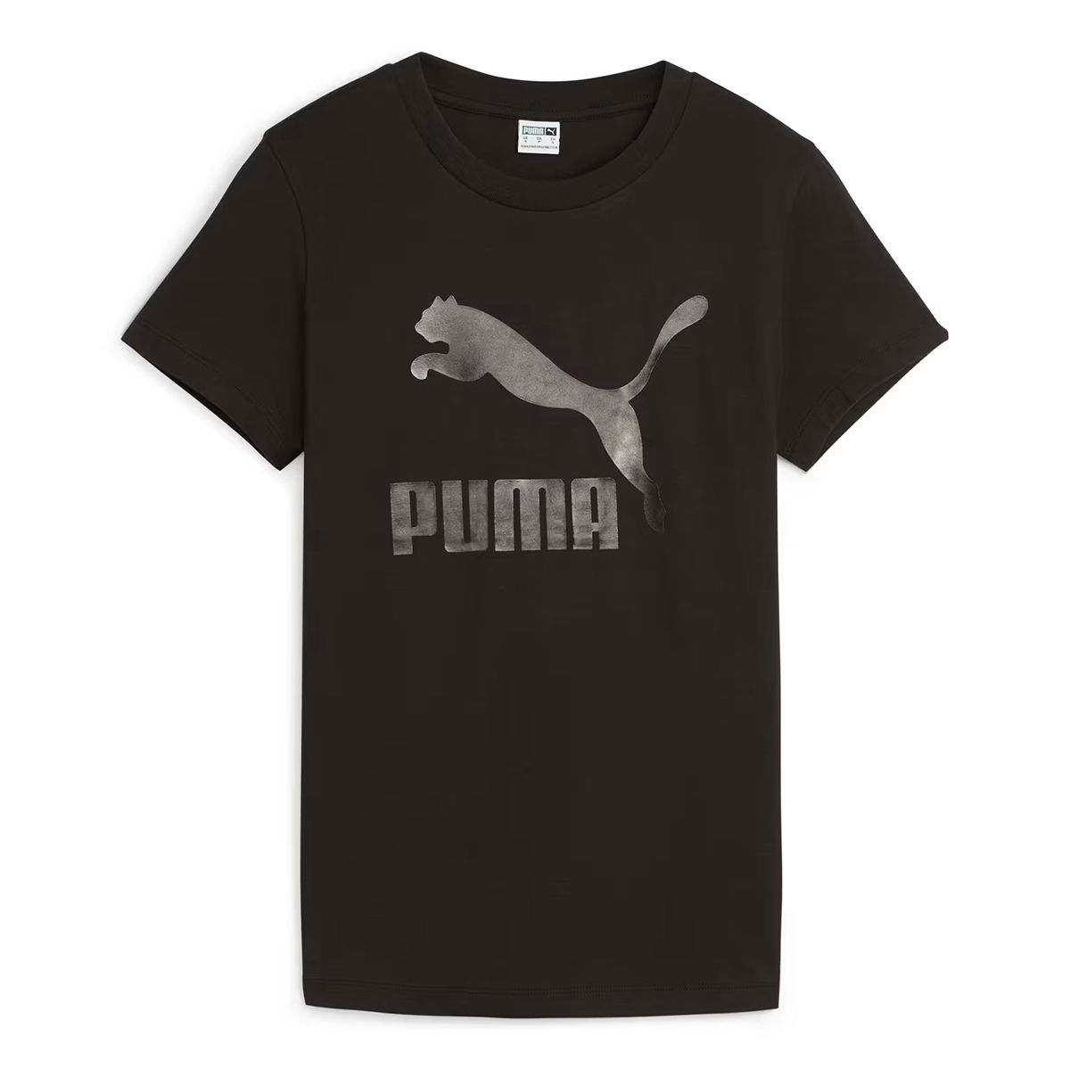 Classics Shiny Logo Kadın Siyah Günlük Stil T-Shirt 62559701