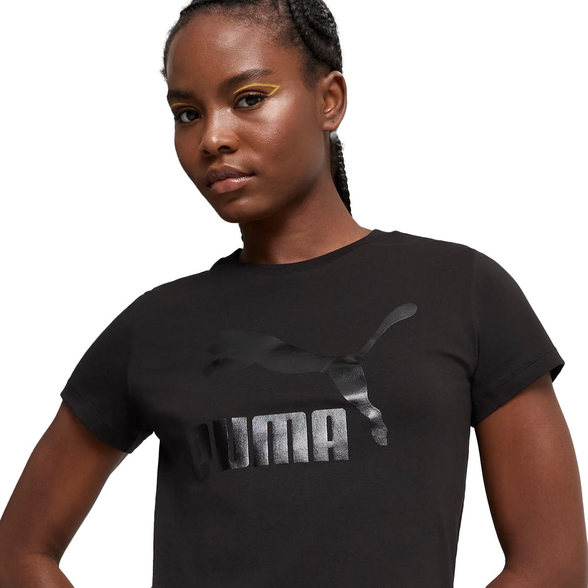 Classics Shiny Logo Kadın Siyah Günlük Stil T-Shirt 62559701