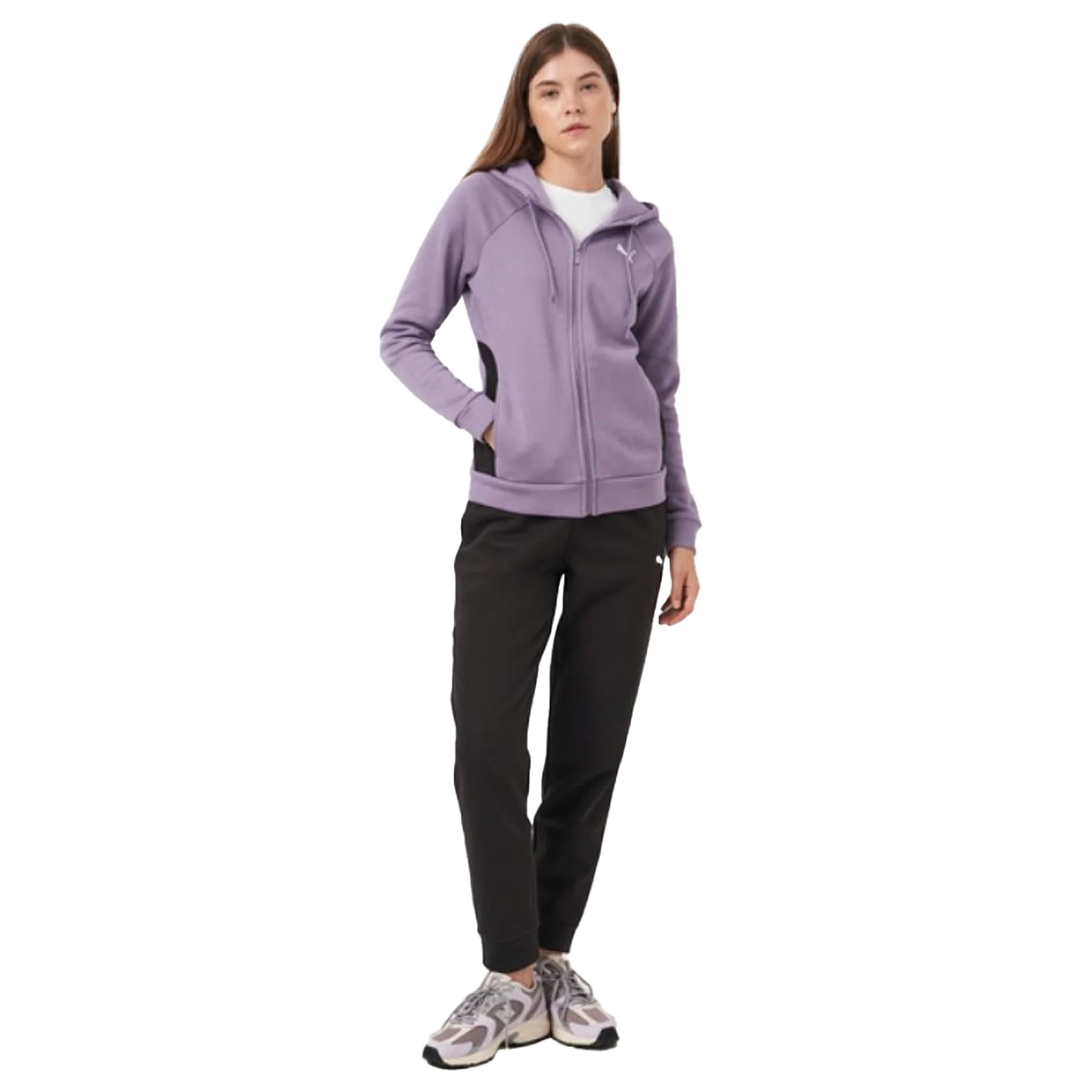 Classic Hooded Tracksuit Fl Kadın Mor Günlük Stil Eşofman Takımı 68303530