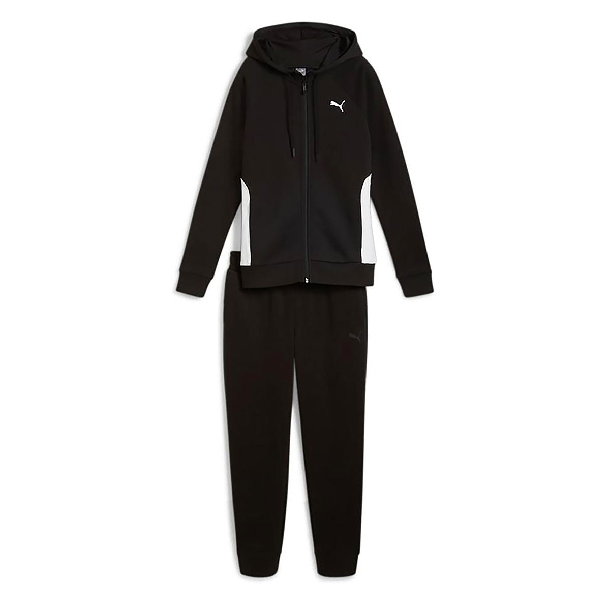 Classic Hooded Tracksuit Fl Kadın Siyah Günlük Stil Eşofman Takımı 68303501