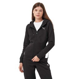 Classic Hooded Tracksuit Fl Kadın Siyah Günlük Stil Eşofman Takımı 68303501