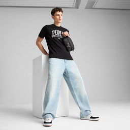 Class Erkek Siyah Günlük Stil T-Shirt 68464301