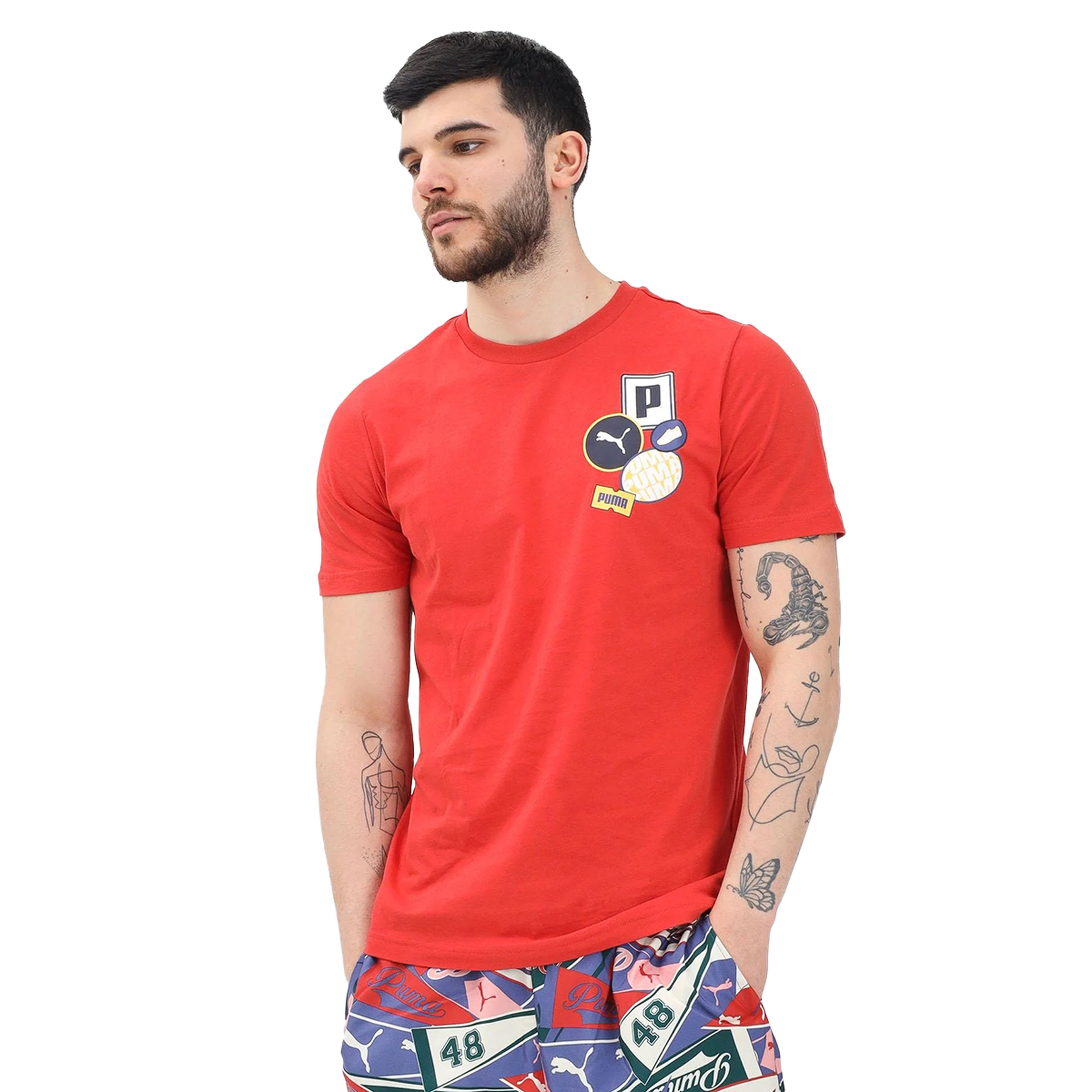 Graphics Icon Unisex Kırmızı Günlük Stil T-Shirt 68482915
