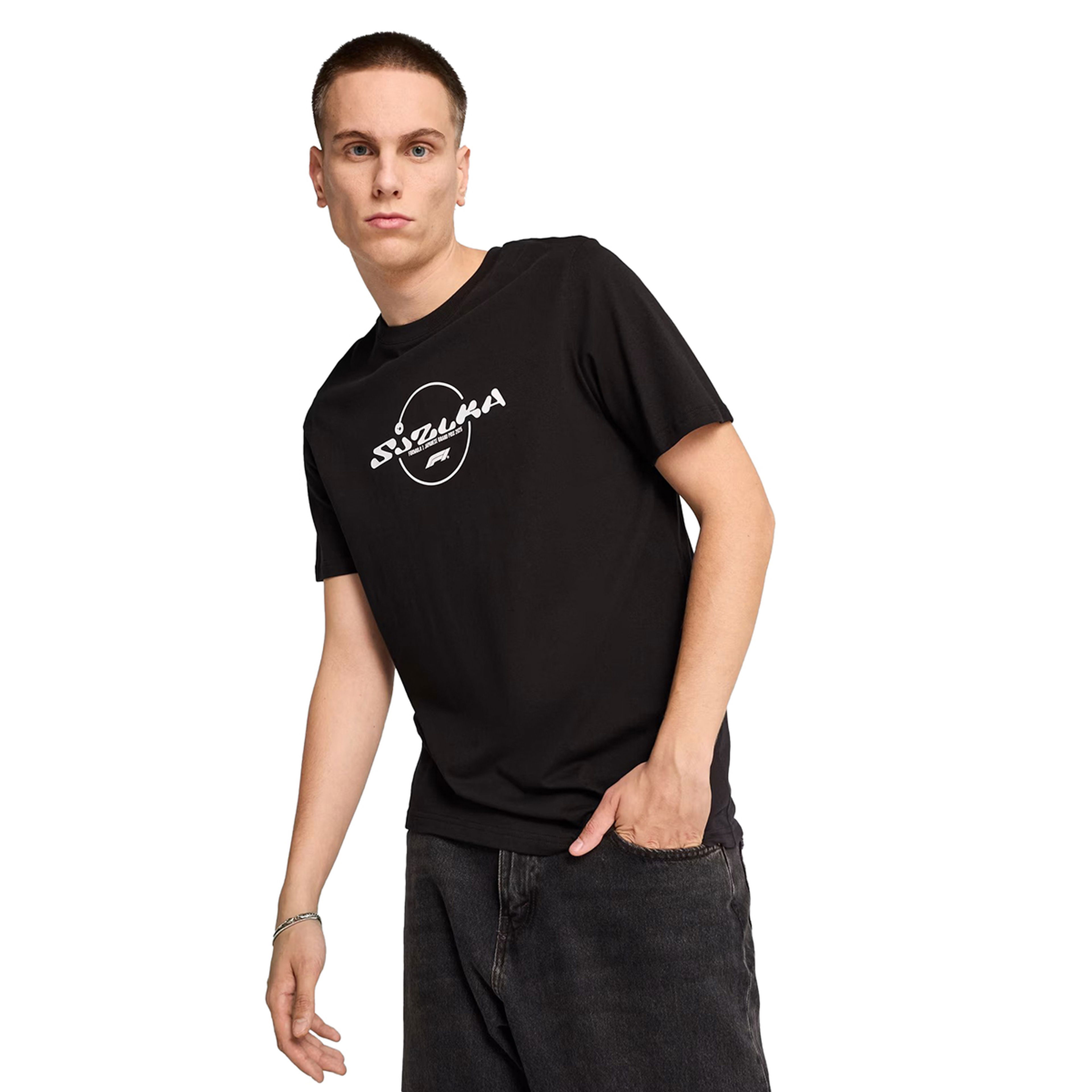 F1 Japan  Erkek Siyah Günlük Stil T-Shirt 63017501