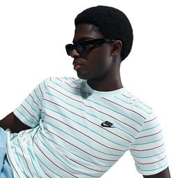 Club Stripe Erkek Mavi Günlük Stil T-Shirt HJ0550-476