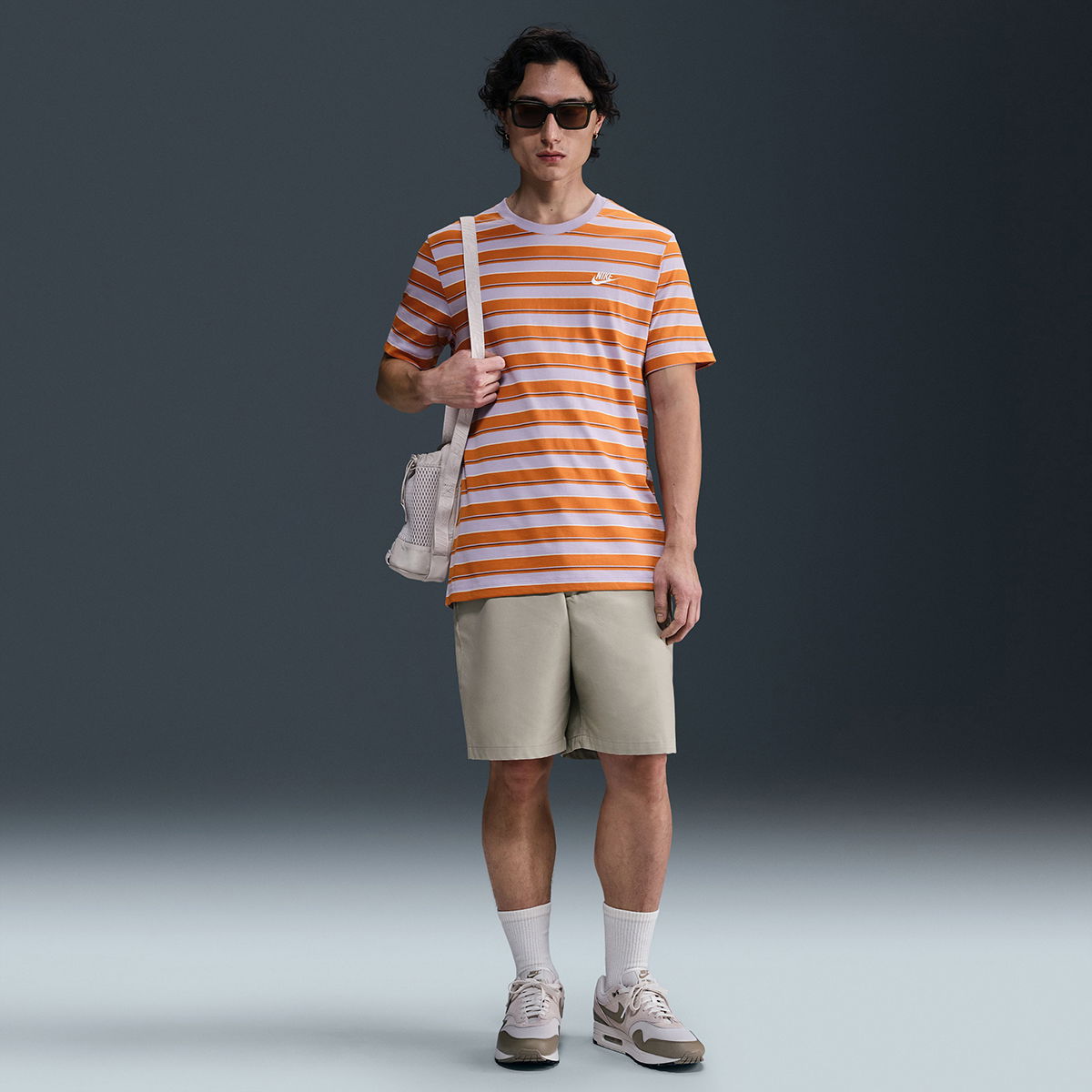 Club Stripe Erkek Mor Günlük Stil T-Shirt HJ0550-515