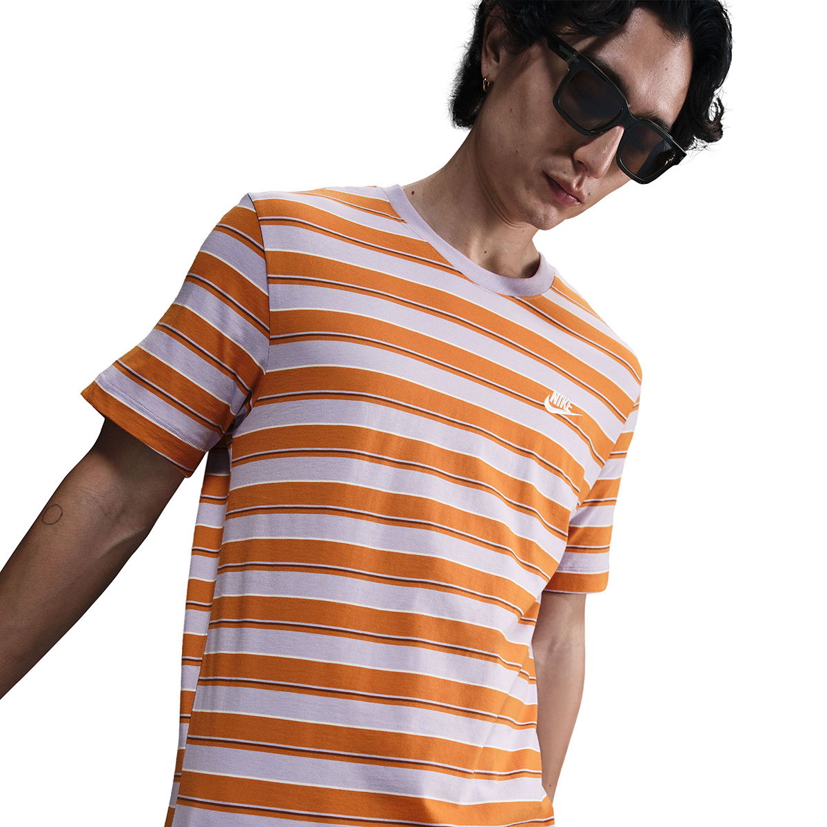 Club Stripe Erkek Mor Günlük Stil T-Shirt HJ0550-515