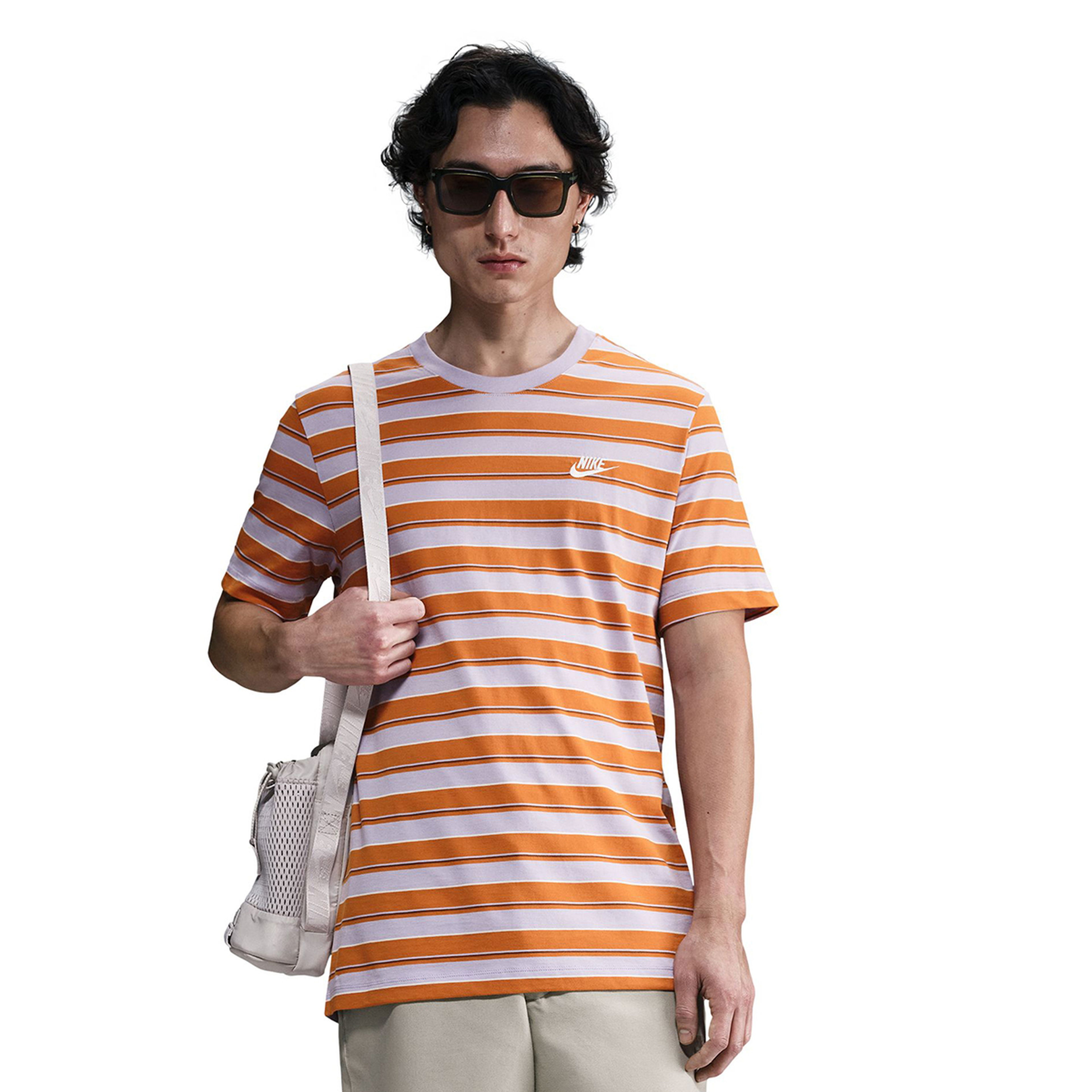 Club Stripe Erkek Mor Günlük Stil T-Shirt HJ0550-515