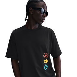 M90 Erkek Siyah Günlük Stil T-Shirt HJ0762-010