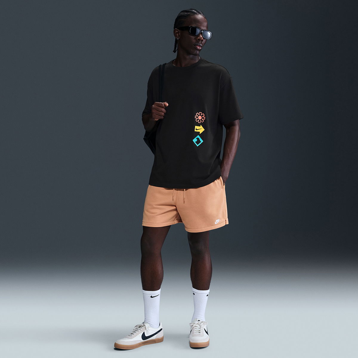 M90 Erkek Siyah Günlük Stil T-Shirt HJ0762-010