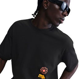 M90 Erkek Siyah Günlük Stil T-Shirt HJ0762-010