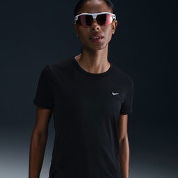 Tempo Dri-Fit Kadın Siyah Koşu T-Shirt HQ0648-010